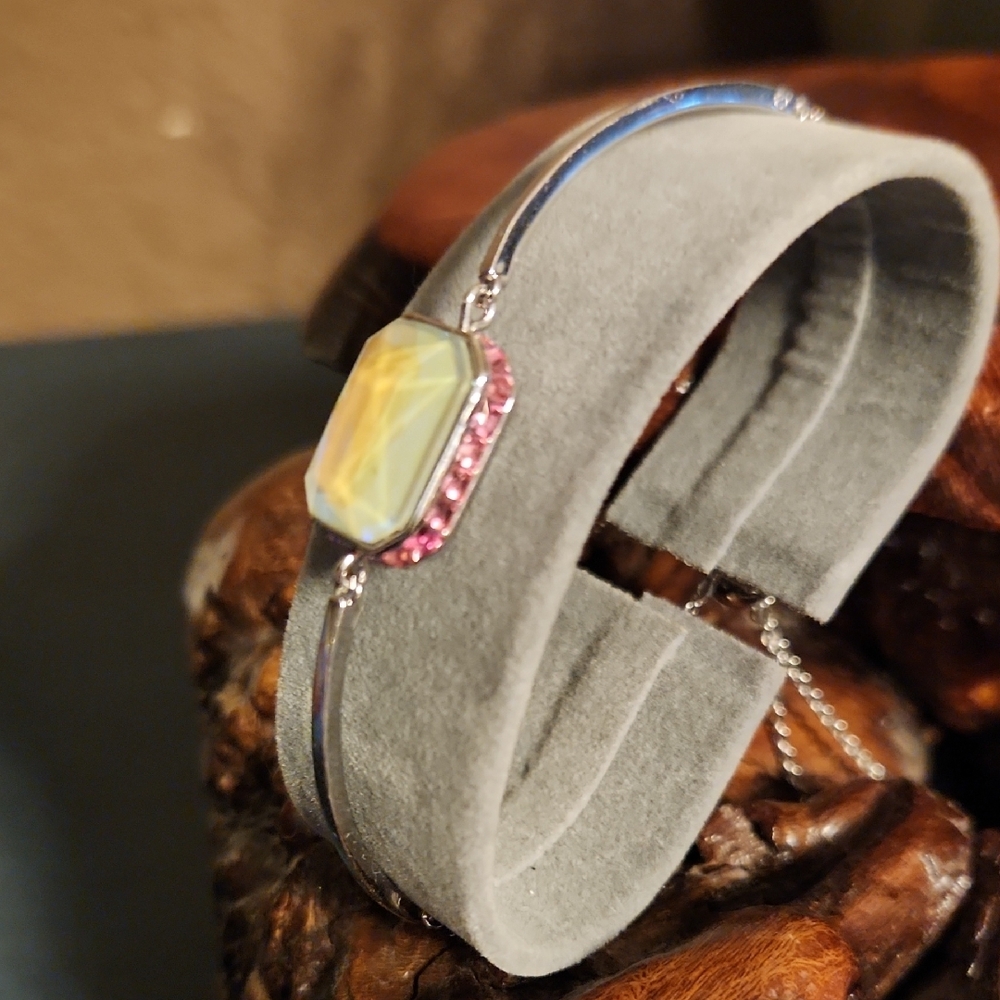 Swarovski Orbita Reversible Silver Bracelet With Pastel Colored Crystals EUC - Picture 6 of 13